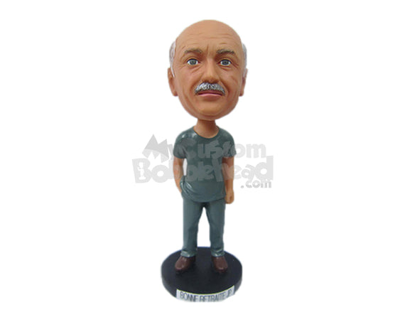 Custom Bobblehead Graceful Man In Half Sleeve Casuals - Leisure & Casual Casual Males Personalized Bobblehead & Cake Topper Custom Bobblehead Graceful Man In Half Sleeve Casuals - Leisure & Casual Casual Males Personalized Bobblehead & Cake Topper